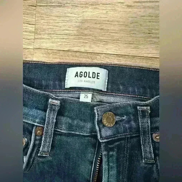 AGOLDE Distressed High Waist Cropped Skinny Jeans Women’s Size 25 - Picture 3 of 5